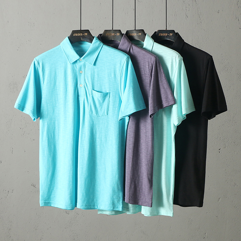 男士短袖翻领恤衫夏款棉休