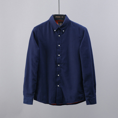 男士休闲加厚法兰绒保暖长袖衬衫