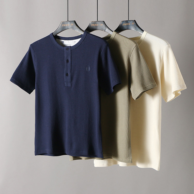 易网优选D9出品 德国军刀男式亨利领弹力蜂窝棉透气舒适时尚短袖,男装,T恤,淘宝优惠券,粉丝福利购,淘宝优惠卷