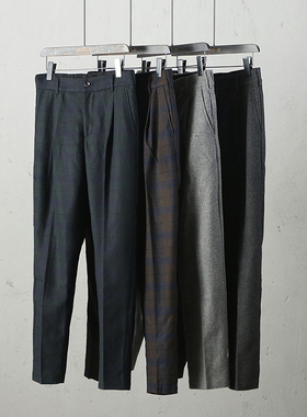 51SHOP男装 日本U牌 潮男时尚小脚长裤冬款高端毛呢裤男士裤子