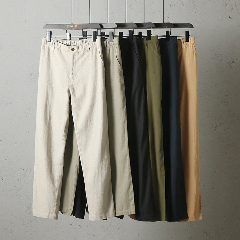 易网半松紧休闲丝麻优选品质男装