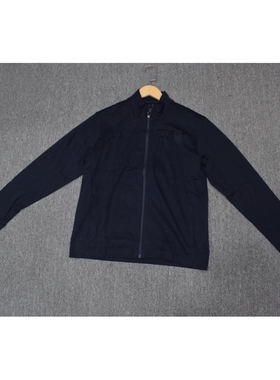 MIX家  欧美系  男装舒适立领三拉链修身拉链卫衣外套 黑色深蓝