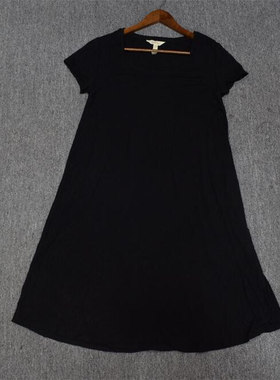 MIX家  欧美系  女装柔软大圆领连衣裙 黑色 深灰