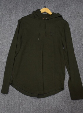 MIX家  欧美系 男女款华夫格有帽休闲长袖卫衣 灰色绿色黑 3色