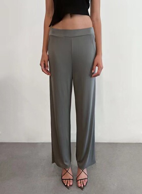 MIX家  春夏款  女装柔软舒服阔腿休闲长裤 黑色灰色