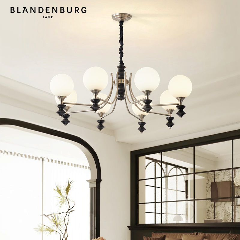 魔豆吊灯包豪斯中古vintage灯法式复古实木设计创意造型款客厅灯