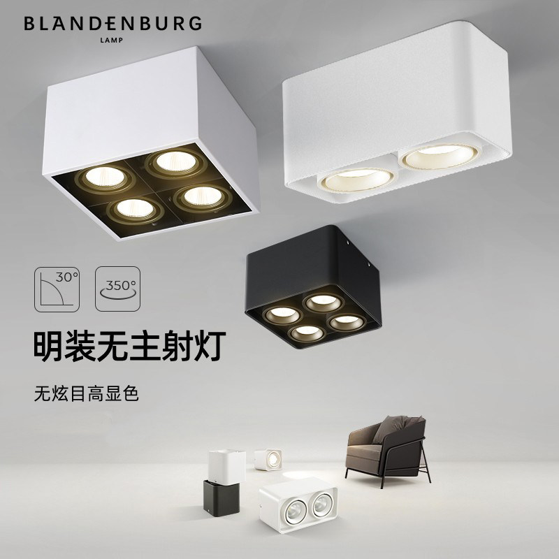 四头射灯斗胆灯现代简约卫生间吸顶灯店铺商用客厅过道天花无主灯