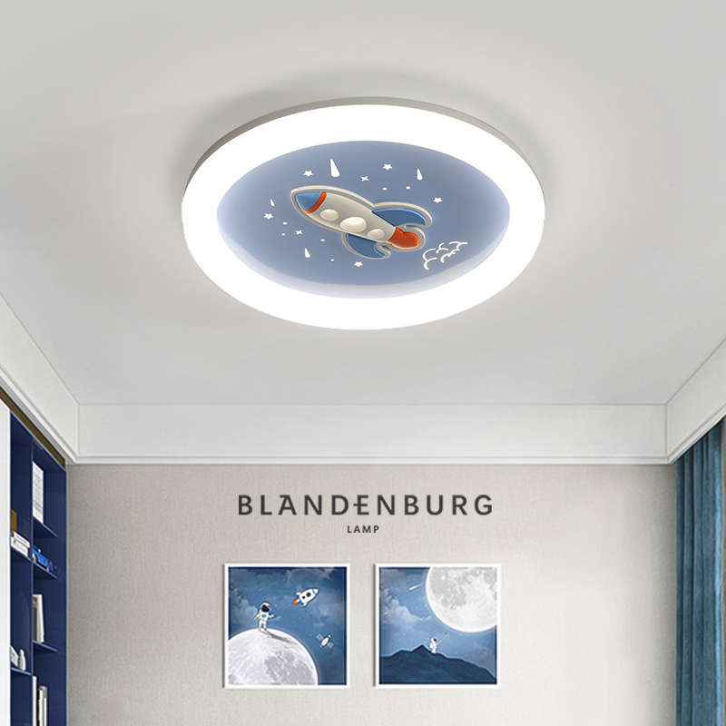 儿童房火箭灯创意女孩房间吸顶灯温馨可爱装饰卡通新款男孩卧室灯