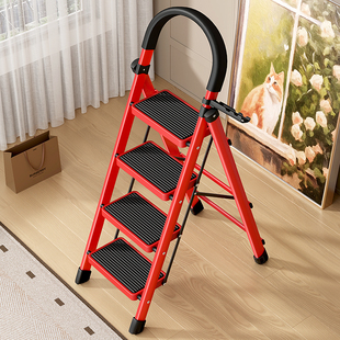 日本进口MUJIE铝合金梯子家用人字梯折叠伸缩多功能加厚乔迁步梯