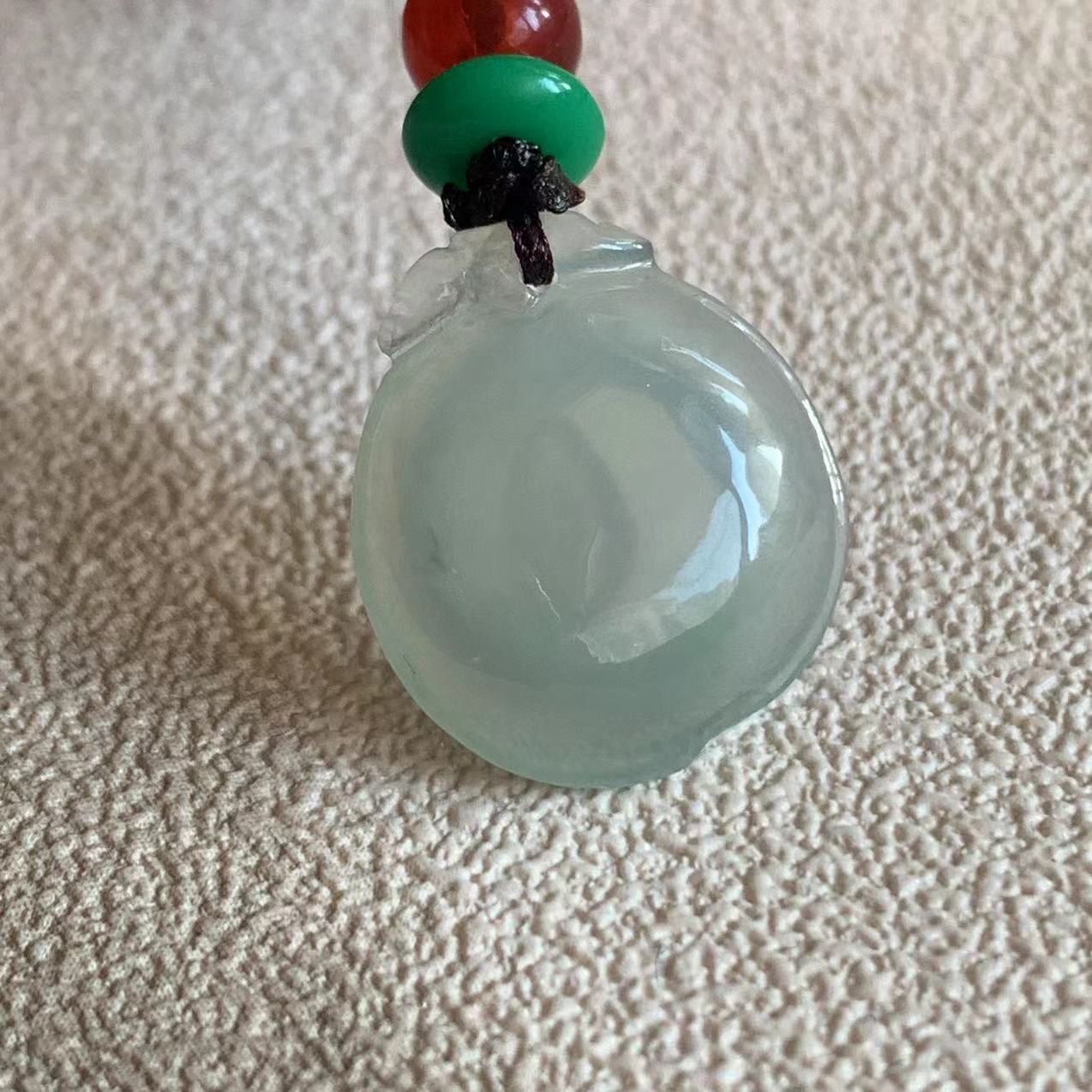 缅甸翡翠吊坠A货冰起胶白色福瓜挂件白冰吊坠福瓜挂件一物一证