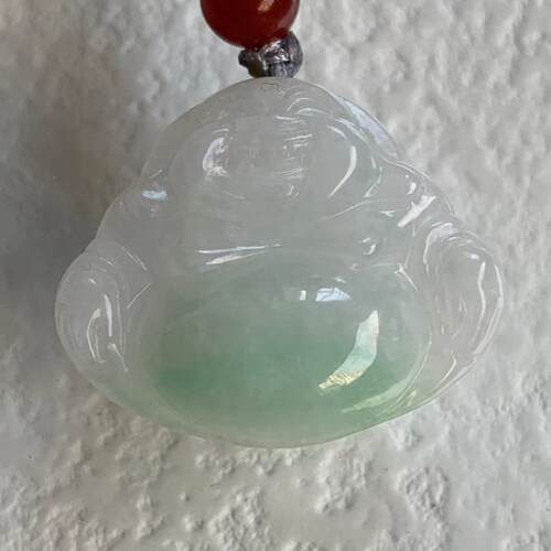 缅甸玉佛翡翠吊坠绿飘花绿色佛公