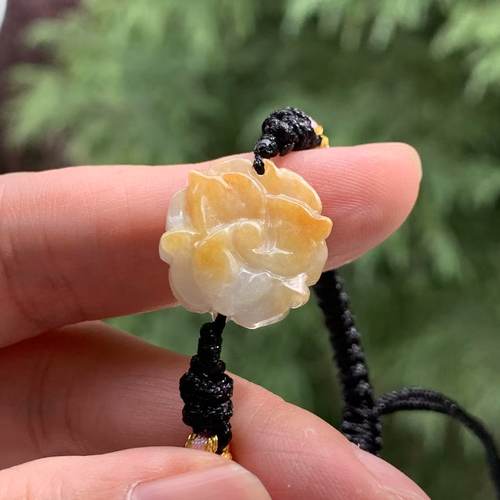 缅甸A货翡翠黄翡手牌柠檬黄手牌