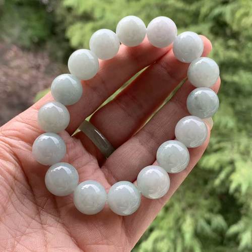 缅甸翡翠浅绿色手串13.3mm手串