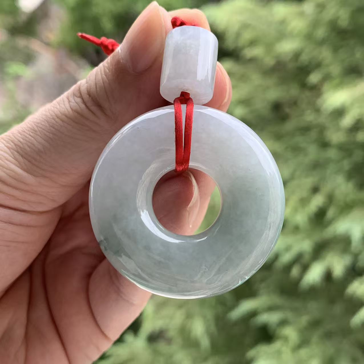缅甸A货翡翠蓝紫色飘花大甜甜圈