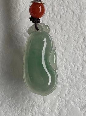 缅甸天然翡翠吊坠A货深绿色福瓜挂件绿色福瓜吊坠绿色福瓜吊坠