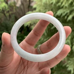 缅甸天然A货翡翠手镯白月光白色正圈手镯10.3 58mm一物一证 8.3