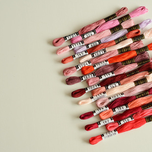 纯棉线法式 绣线434色全 玫红色系 日本OLYMPUS奥林巴斯25号刺绣线