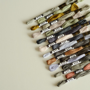 纯棉线法式 绣线434色全 灰色系 日本OLYMPUS奥林巴斯25号刺绣线