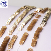 刺绣材料钉珠服装 压纹系列 法国进口LM金色4mm压花亮片法式 辅料