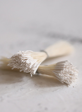 Art flower手工DIY材料 白色牡丹线杆素玉花心 花芯烫花器布艺花