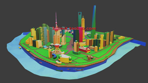 上海外滩模型gltfobj格式3dMax C4D 犀牛 Maya sketchup VRAR