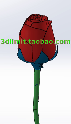 Solidworks玫瑰花模型带参数step适用于 proe creo FreeCAD UGNX