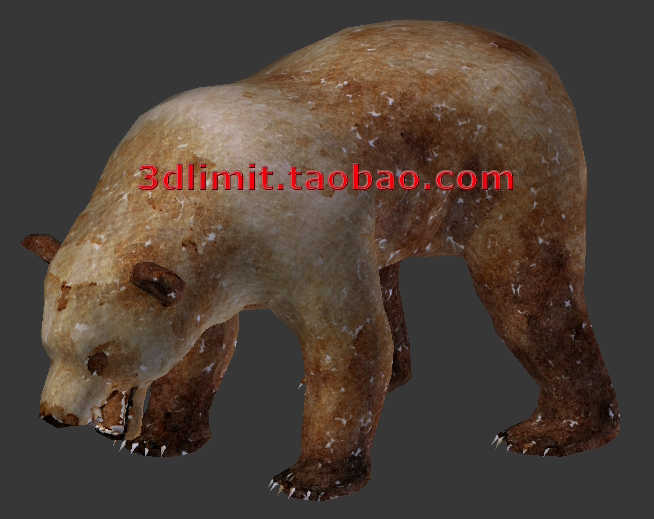 棕熊模型obj格式带贴图适用于3dmax c4d 犀牛rhino maya sketchup