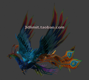 凤凰模型gltf glb fbx贴图动画3dMax C4D犀牛rhino Maya sketchup