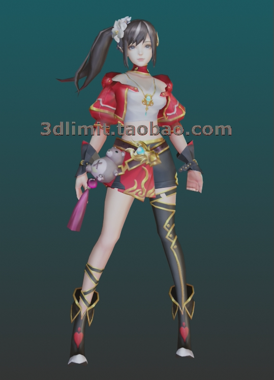 角色游戏女射手动画gltf glb fbx 3dmax c4d rhino maya sketchup