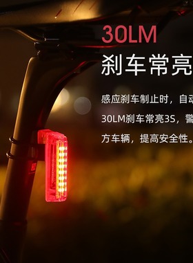 加雪龙GACIRON自行车智能刹车感应尾灯公路自行车警示灯磁吸固定