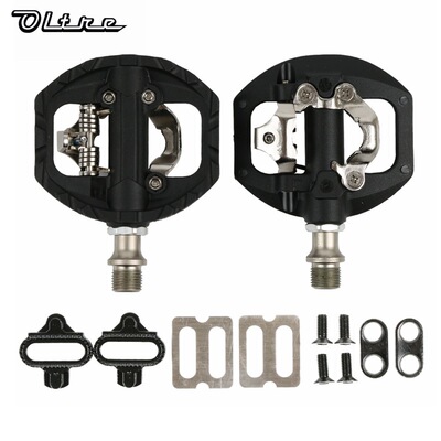 RACEWORK 三云自行车锁踏 山地车两用自锁脚踏 铝合金锁踏 含锁片