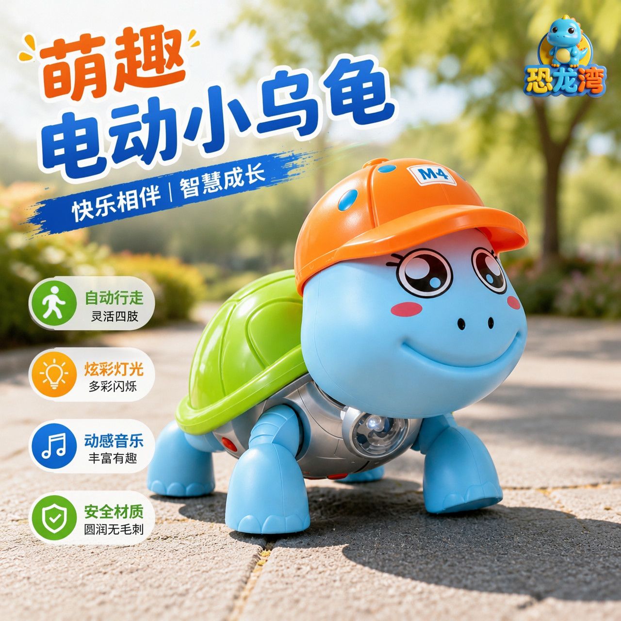 电动音乐牵绳小龟玩具乌龟走路会叫宝宝玩具女孩男孩儿童玩具礼物