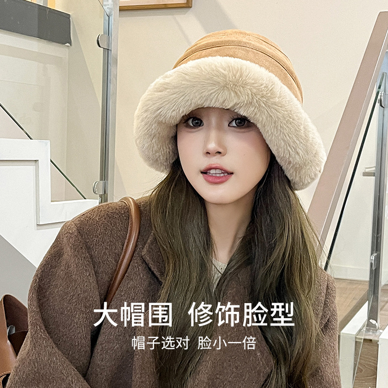 冬天卷边蒙古帽子秋冬加厚毛绒保暖渔夫帽女防寒防风护耳盆帽北方