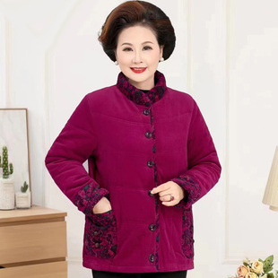 奶奶装冬装外套老人棉袄女新款中老年秋冬季妈妈羽绒棉服短款棉衣