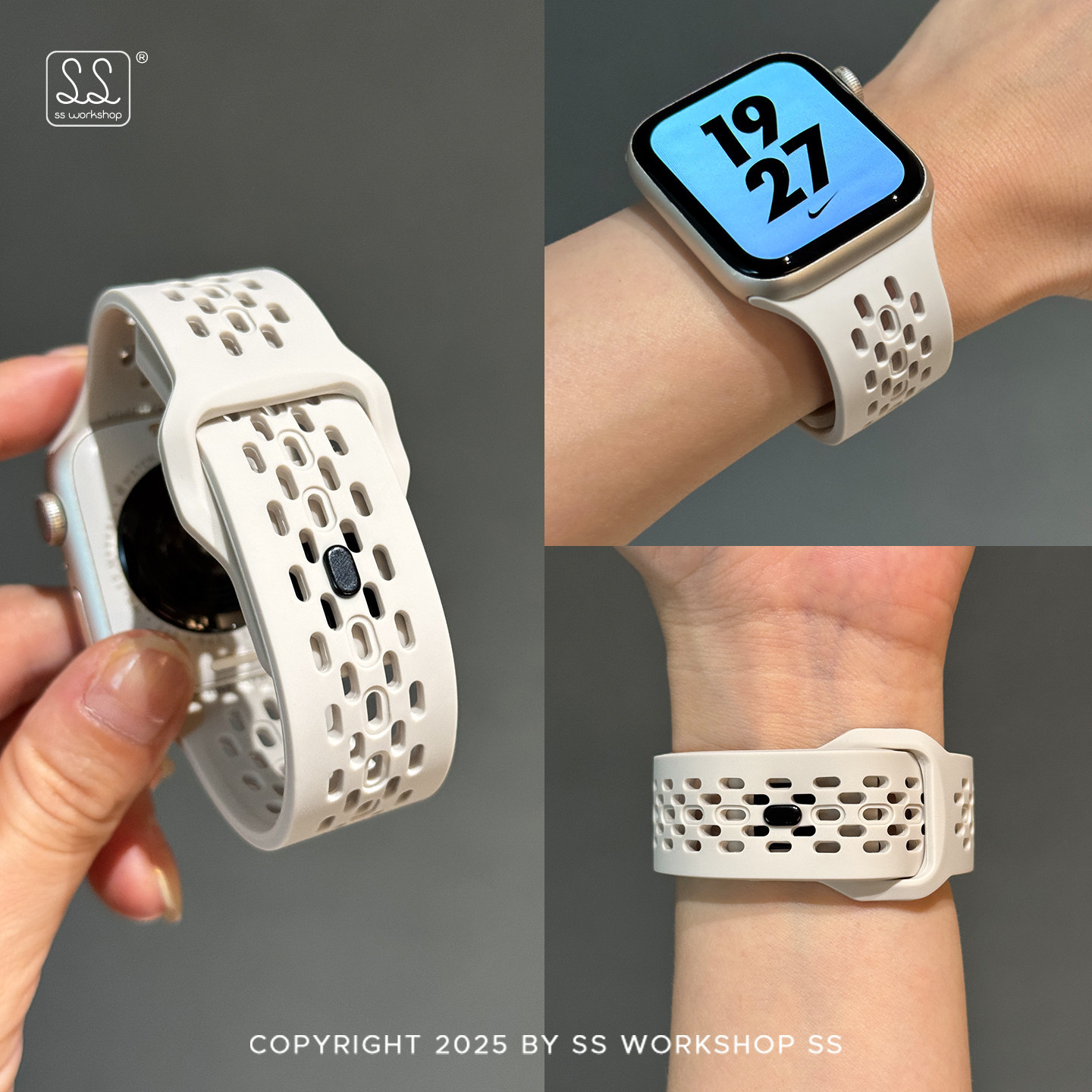 适用于苹果S10手表iwatch表带applewatch男运动S11新款硅胶表腕带