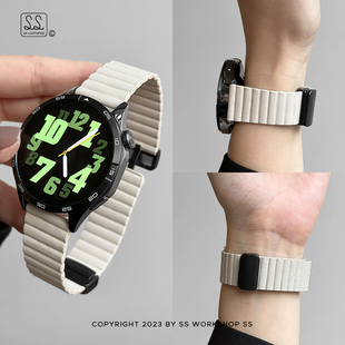 PRO 卡素小方块皮质磁吸扣适用华为gt4手表表带GT三星watch