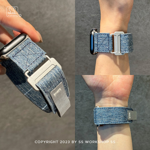 卡素新款牛仔野回环iwatch手表带