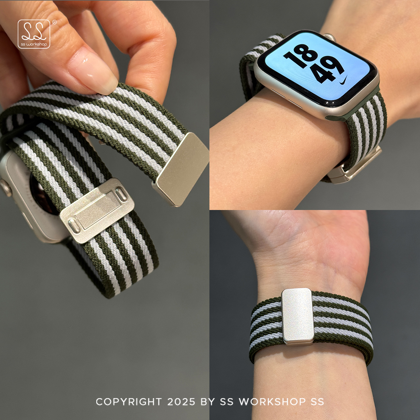 SS新款编织磁吸iwatch表带