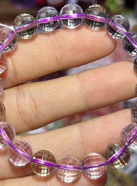 NO.5791天然紫黄晶刻面手链8.8mm20.7g