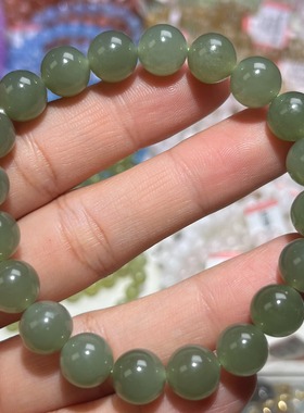 NO.3690天然和田玉手链9.5mm27.8g