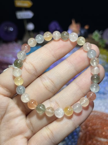 NO.8987天然彩兔毛手链6.5mm11.2g
