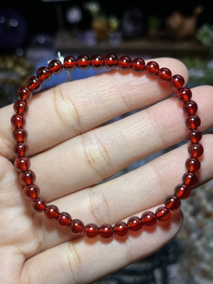 NO.9532天然橙红石榴石手链5mm9.3g