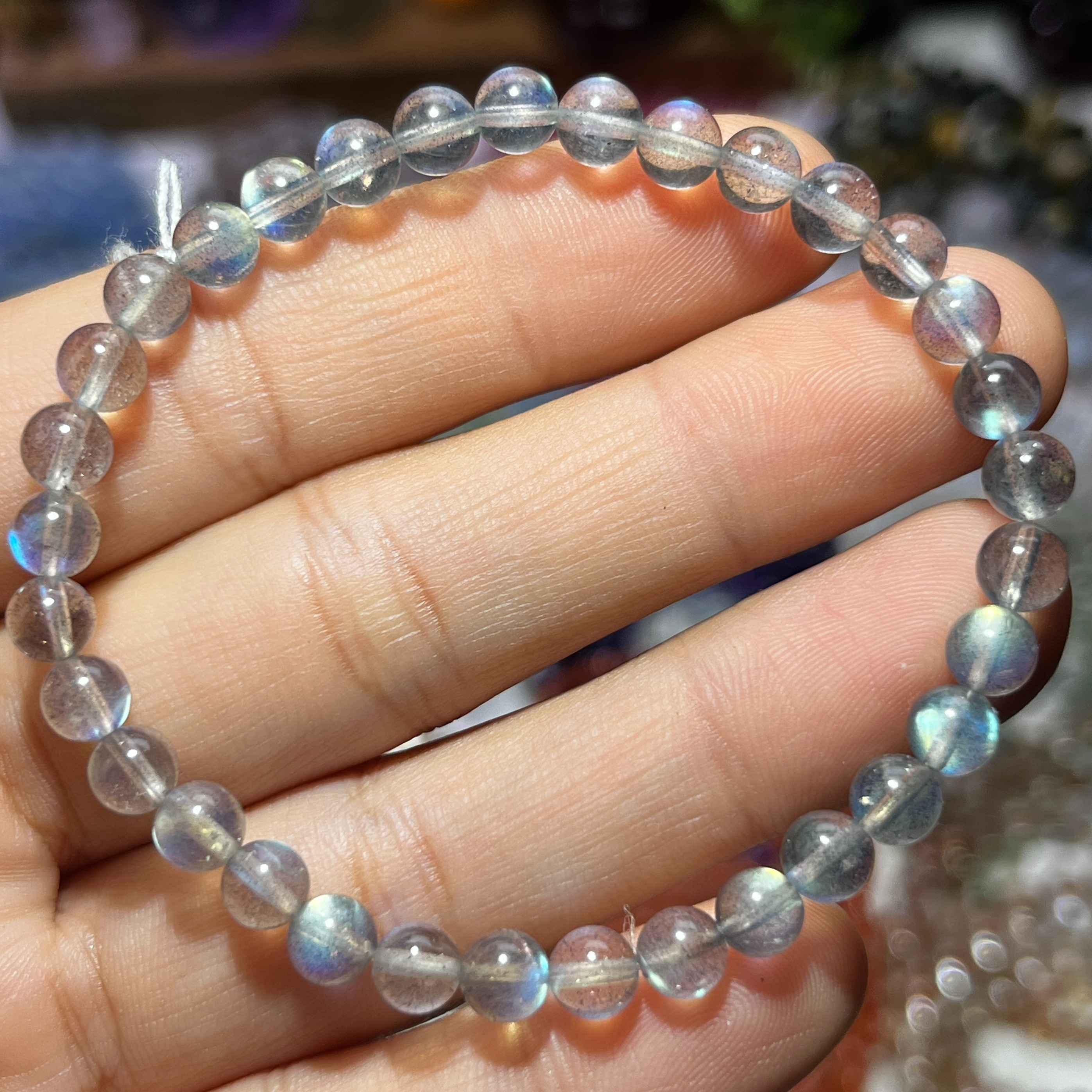 NO.5563天然灰月光手链5.5mm7.8g