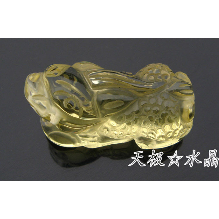 精美天然黄水晶貔貅项坠长约35mm~皮休~送项坠绳~限时特价