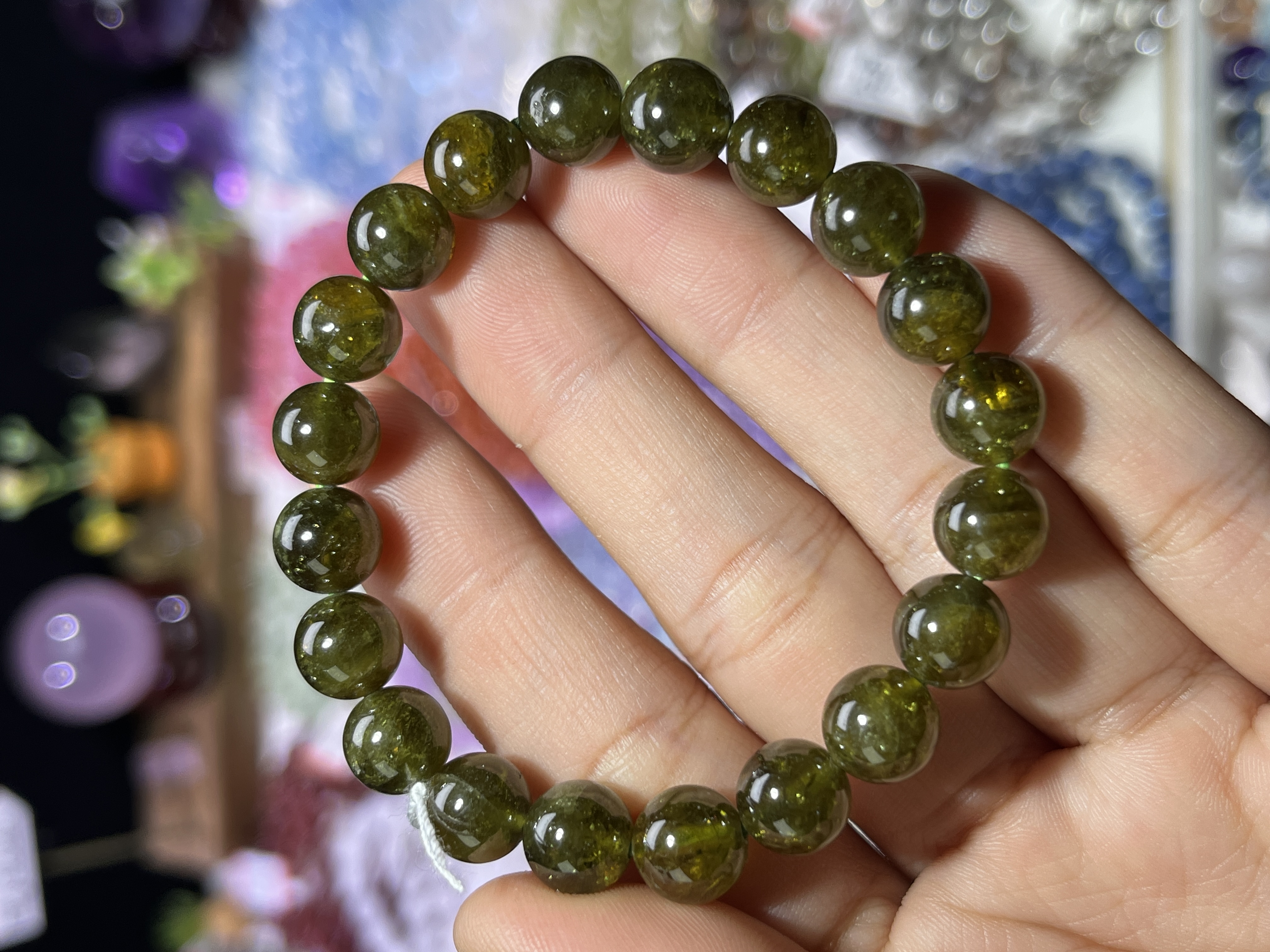 NO.5302天然沙弗莱手链9mm28.6g