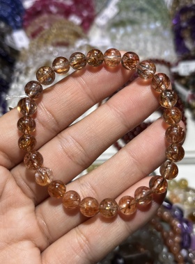 NO.5201天然黑金超七手链7mm12.9g