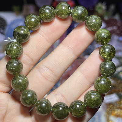 NO.6129天然沙弗莱绿石榴石手链11mm45.8g