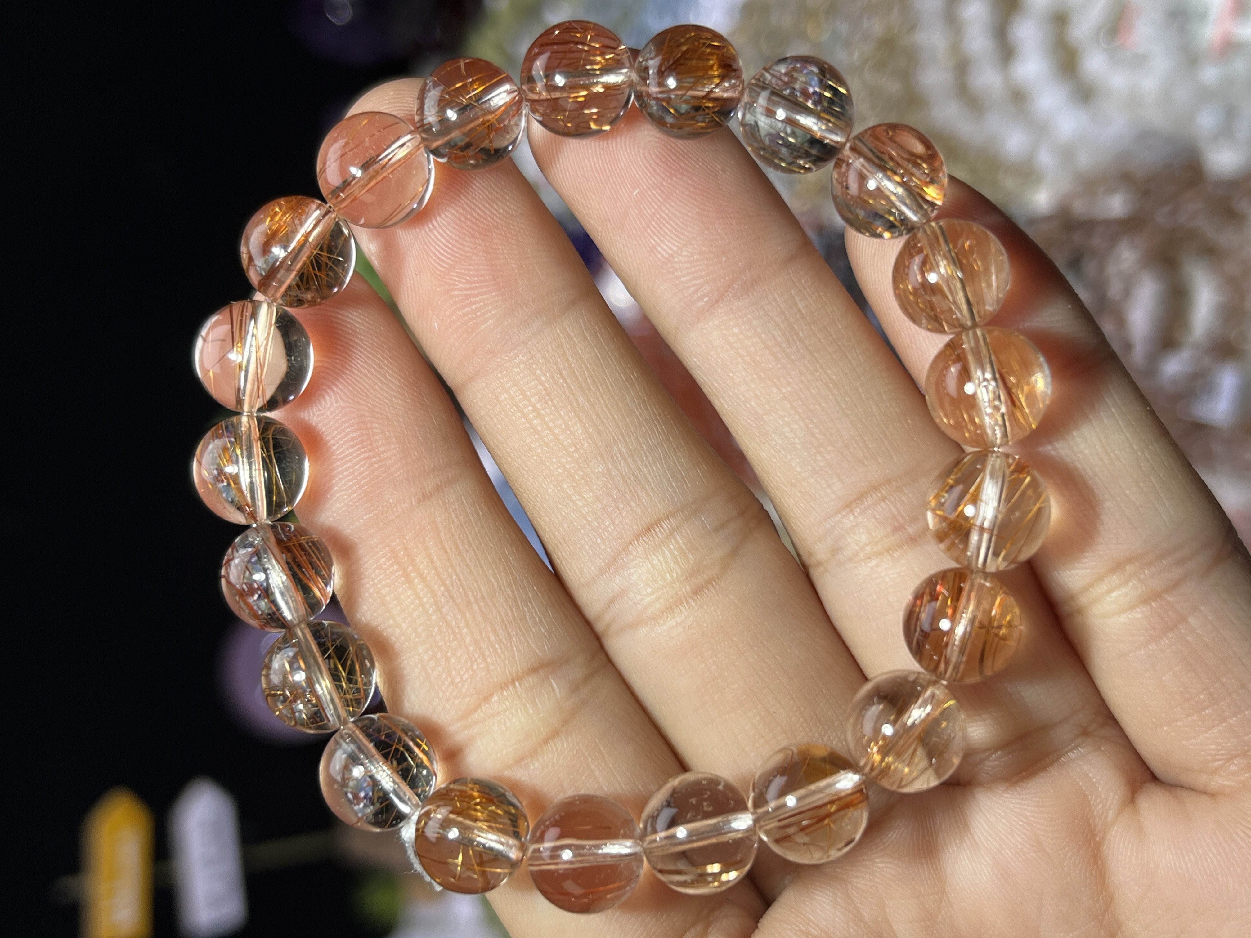 NO.5381天然铜发晶手链9mm22.3g