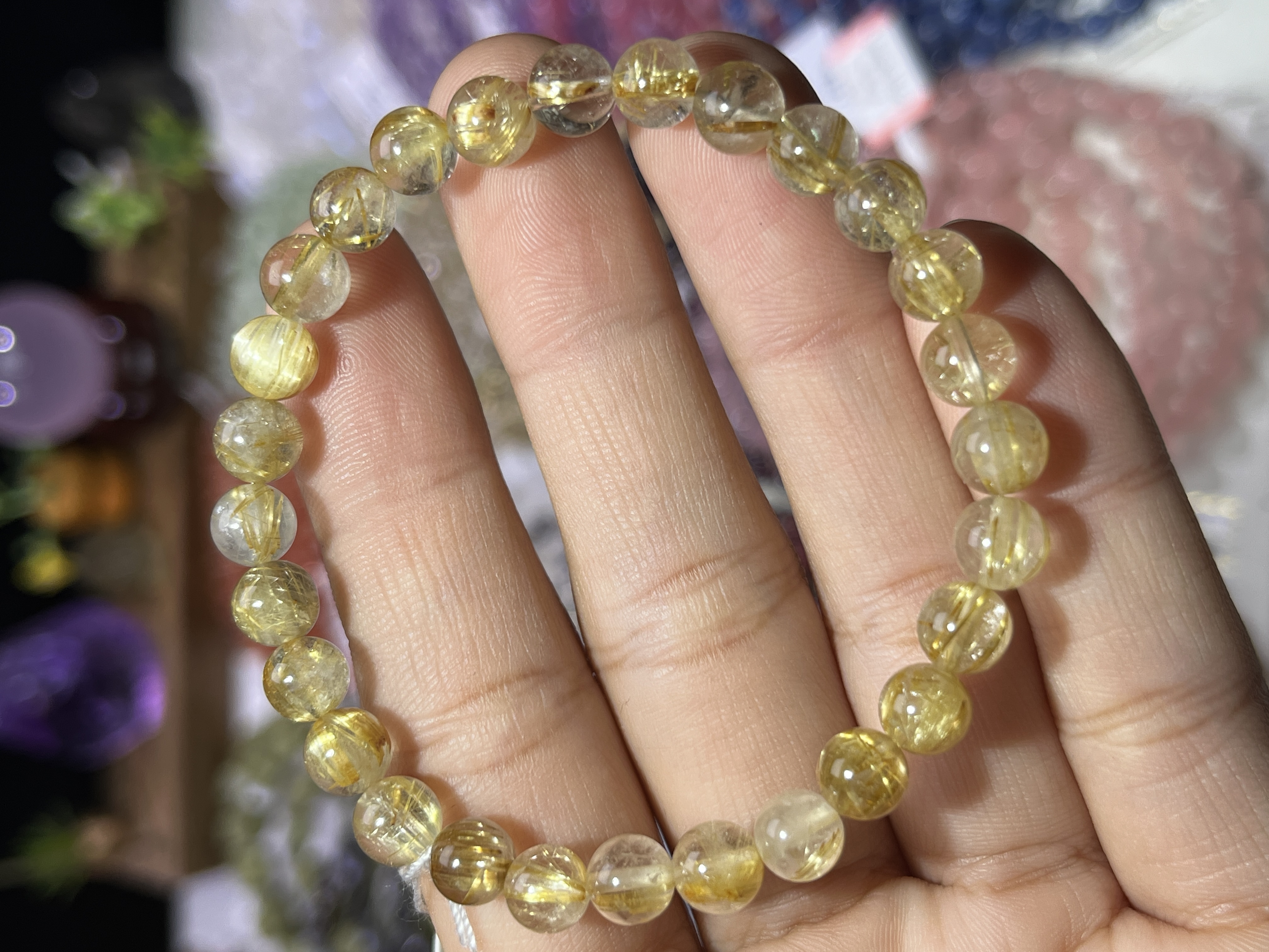 NO.5578天然钛晶手链6.6mm11.6g