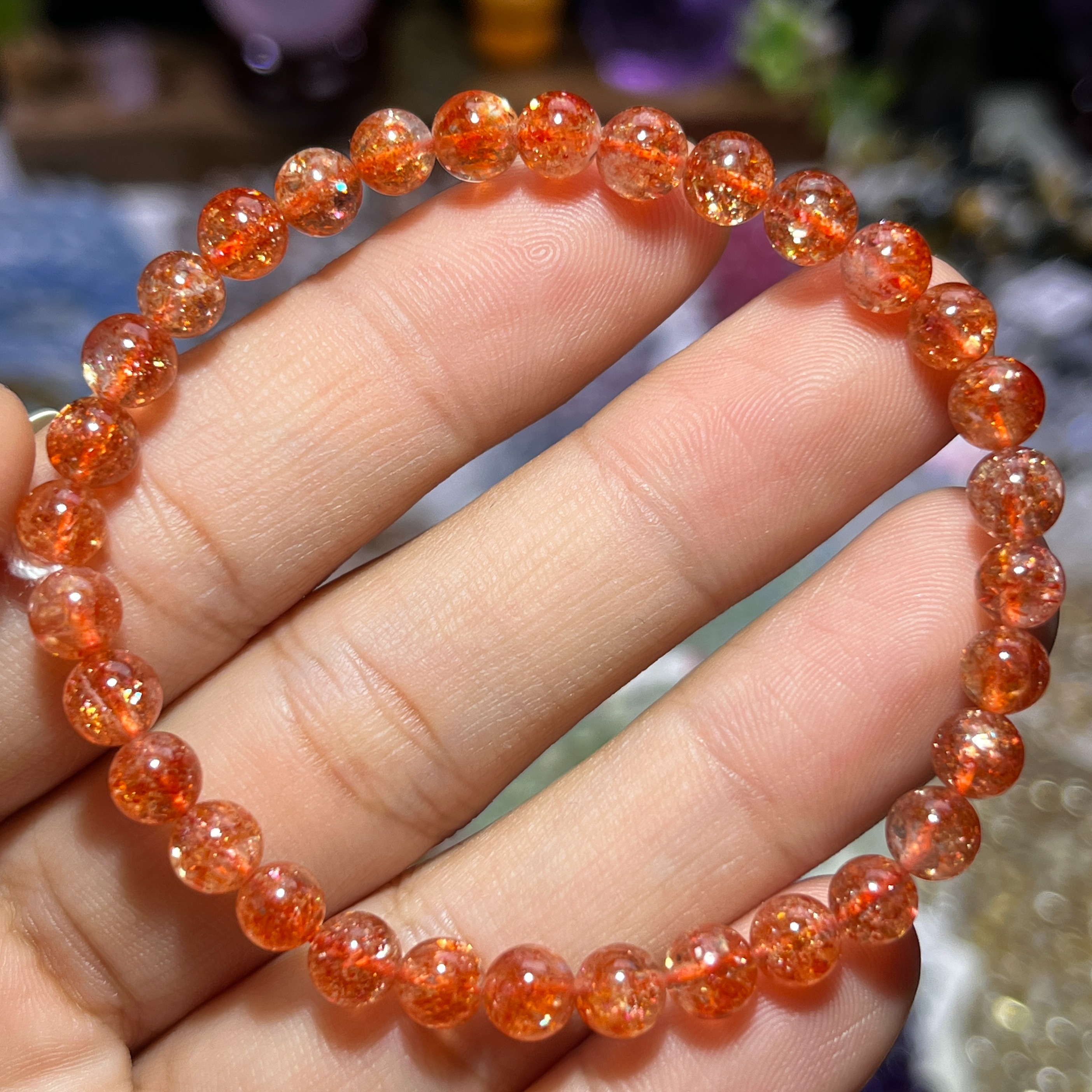 NO.5517天然金太阳石手链5.7mm8g